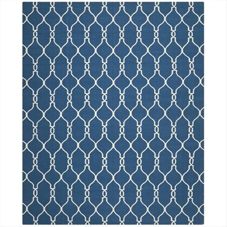 Safavieh 8 ft. x 10 ft. Large Rectangle Contemporary Dhurries- Dark Blue- Flatweave Rug DHU415A-8